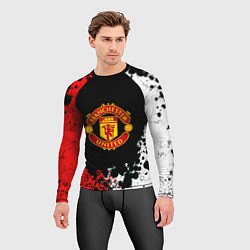 Рашгард мужской Манчестер Юнайтед краски абстрактные, цвет: 3D-принт — фото 2