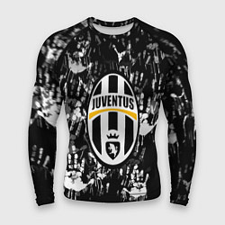 Рашгард мужской Ювентус текстура руки краски, цвет: 3D-принт