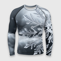 Рашгард мужской Снежинка на черно белое, цвет: 3D-принт