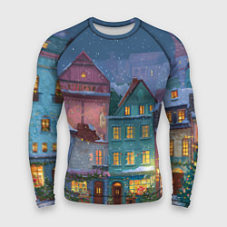 Рашгард мужской Новогодний дворик, цвет: 3D-принт