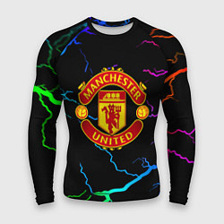 Мужской рашгард Манчестер Юнайтед неоновые молнии