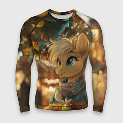 Рашгард мужской Милая лошадка под елочкой, цвет: 3D-принт