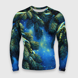 Мужской рашгард Новогодние ветки елки