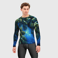 Рашгард мужской Новогодние ветки елки, цвет: 3D-принт — фото 2