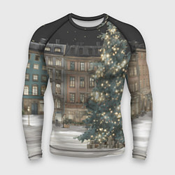 Мужской рашгард Елка во дворе