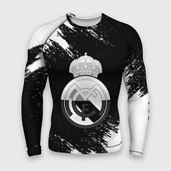 Мужской рашгард Реал Мадрид черно белые краски