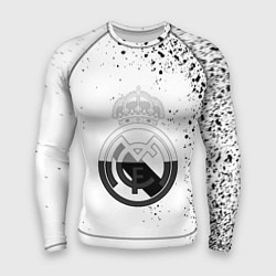 Мужской рашгард Реал Мадрид черно белые краски