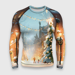 Рашгард мужской Новогодняя елочка, цвет: 3D-принт