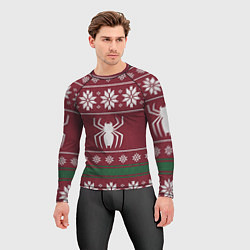 Рашгард мужской Рождественский свитер Человека паука, цвет: 3D-принт — фото 2