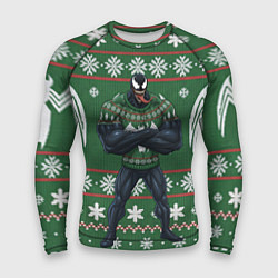 Рашгард мужской Веном в вязаном свитере - новый год, цвет: 3D-принт