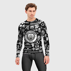 Рашгард мужской Манчестер сити логотипы игр, цвет: 3D-принт — фото 2