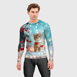 Рашгард мужской Милый рыжий котенок - Новый год, цвет: 3D-принт — фото 2