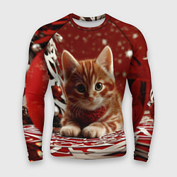 Рашгард мужской Рыжий Новогодний котенок, цвет: 3D-принт