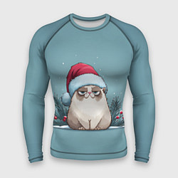 Рашгард мужской Мем котик - Новый год, цвет: 3D-принт