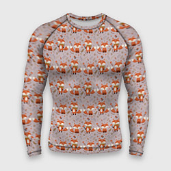 Мужской рашгард Лиса с цветами и листьями паттерн
