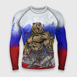 Рашгард мужской Русский медведь, цвет: 3D-принт