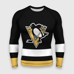 Рашгард мужской Pittsburgh Penguins: Black, цвет: 3D-принт