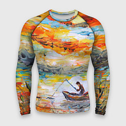 Рашгард мужской Рыбак на лодке, цвет: 3D-принт