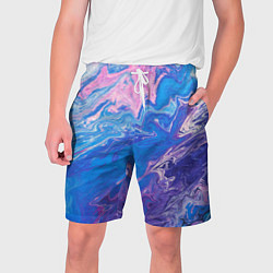 Шорты на шнурке мужские Tie-Dye Blue & Violet, цвет: 3D-принт