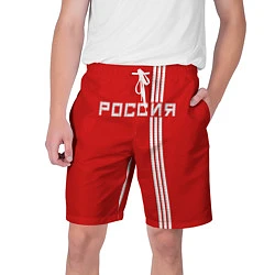 Шорты на шнурке мужские Россия: Красная машина, цвет: 3D-принт