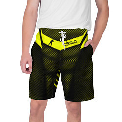 Шорты на шнурке мужские CS:GO Yellow Carbon, цвет: 3D-принт