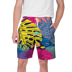 Шорты на шнурке мужские Тропическая мода, цвет: 3D-принт