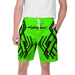 Шорты на шнурке мужские Cyberpunk 2077: Acid Green, цвет: 3D-принт