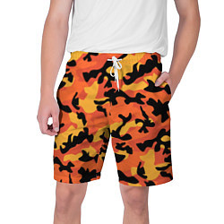 Шорты на шнурке мужские Fashion Orange Camo, цвет: 3D-принт
