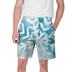 Шорты на шнурке мужские Снежная акварель, цвет: 3D-принт