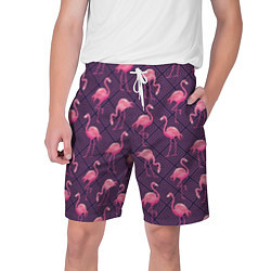 Мужские шорты Фиолетовые фламинго