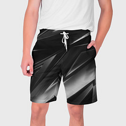 Шорты на шнурке мужские GEOMETRY STRIPES BLACK & WHITE, цвет: 3D-принт