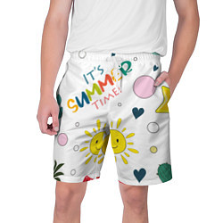 Шорты на шнурке мужские Summer time, цвет: 3D-принт