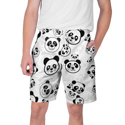 Шорты на шнурке мужские Панды, цвет: 3D-принт