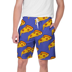 Шорты на шнурке мужские Кусочки пиццы, цвет: 3D-принт