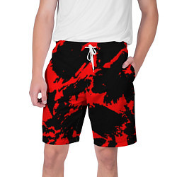 Шорты на шнурке мужские Красный на черном, цвет: 3D-принт
