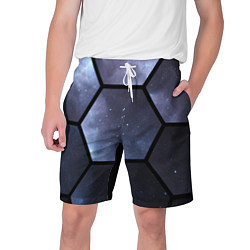 Шорты на шнурке мужские Неон в космосе, цвет: 3D-принт