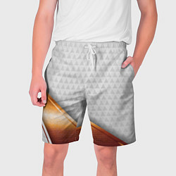 Шорты на шнурке мужские 3D WHITE & GOLD ABSTRACT, цвет: 3D-принт