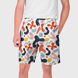 Шорты на шнурке мужские Абстрактные цветные пятна, цвет: 3D-принт