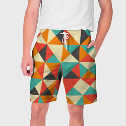 Шорты на шнурке мужские Треугольники, цвет: 3D-принт