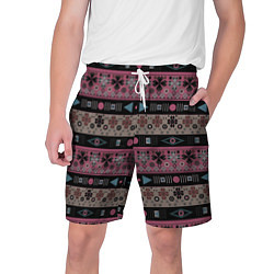 Шорты на шнурке мужские Этнический полосатый орнамент, цвет: 3D-принт