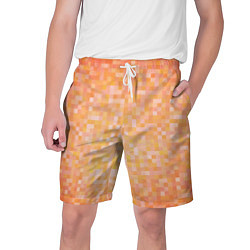 Мужские шорты Оранжевая пиксель абстракция