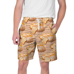 Шорты на шнурке мужские Выпечка - хлеб и булочки, цвет: 3D-принт