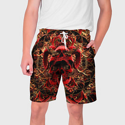 Шорты на шнурке мужские Череп красного демона, цвет: 3D-принт