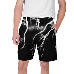 Шорты на шнурке мужские GHOSTEMANE Lightning Гостмейн Молния Надпись, цвет: 3D-принт