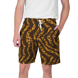 Шорты на шнурке мужские Шкура тигра леопарда гибрид, цвет: 3D-принт