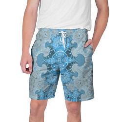 Шорты на шнурке мужские Коллекция Фрактальная мозаика Голубой 292-6-n Низ, цвет: 3D-принт