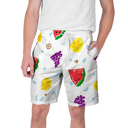 Шорты на шнурке мужские Пиксельные фрукты, цвет: 3D-принт