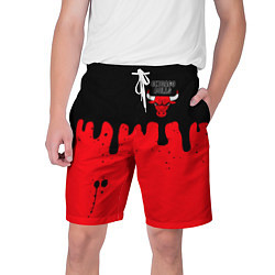 Шорты на шнурке мужские Chicago Bulls Чикаго Буллз Логотип, цвет: 3D-принт