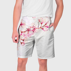 Шорты на шнурке мужские Распустившаяся весна, цвет: 3D-принт