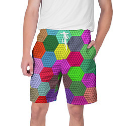 Шорты на шнурке мужские Геометрический узор Pattern, цвет: 3D-принт